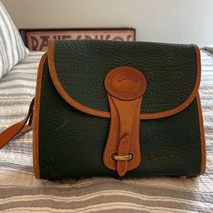 Dooney & Bourke Hunter Green Leather Crossbody with Brown Trim